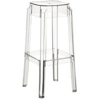 BARHOCKER Kunststoff transparent - Eukalyptusholzfarben/Transparent, Kunststoff (36/75/36cm) - CLP