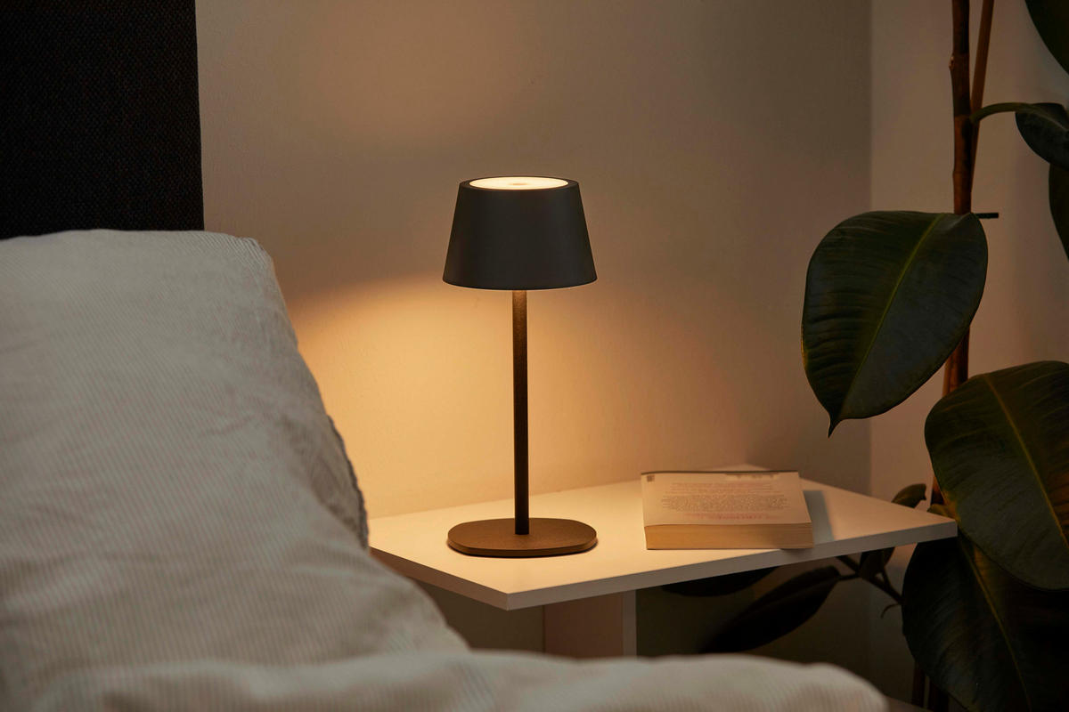 LED Tischlampe 3 in 1 Schwarz max. 45cm hoch - Schwarz, Metall (11/11/45cm) - Northpoint