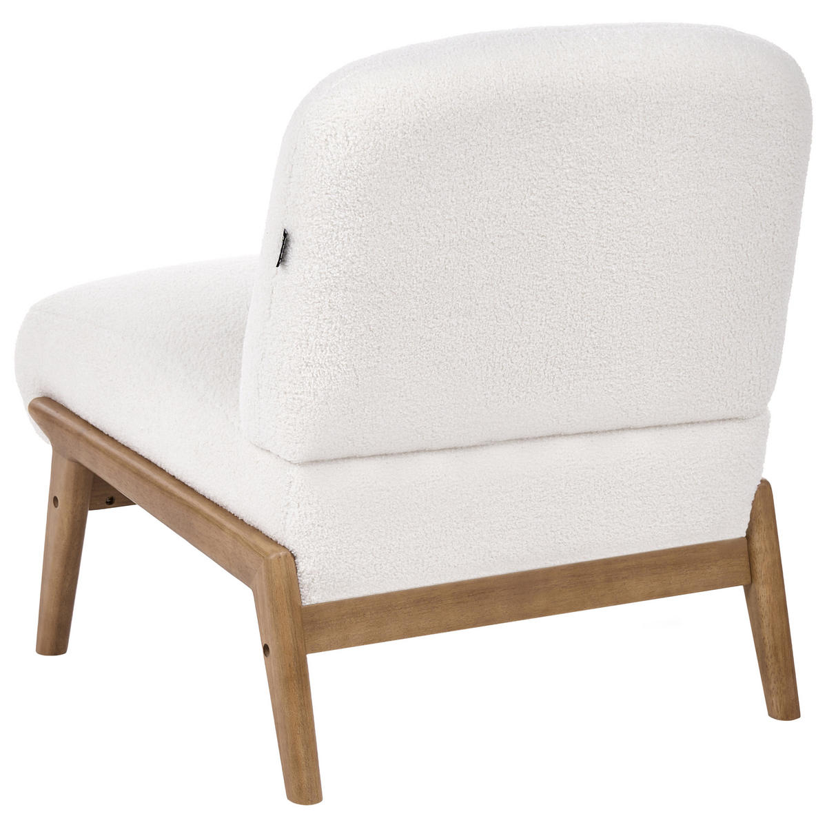 SESSEL Bouclé Cremeweiß Niva - Creme/Weiß, Textil (61/76/78cm) - Beliani