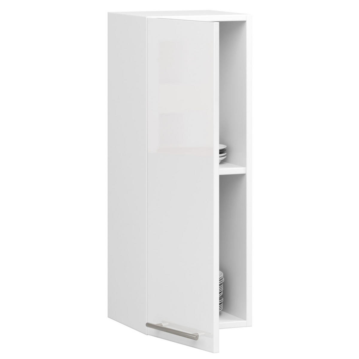 HÄNGESCHRANK Weiß, Weiß Glanz 72/30/30 - Weiß Hochglanz/Weiß, Holzwerkstoff (30/72/30cm) - RAUMHIRSCH FURNITURE