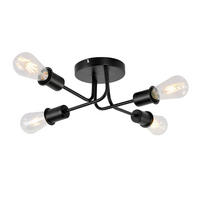 DECKENSTRAHLER Glühwina 44.5/14.5/44.5 cm - Schwarz, Metall (44.5/44.5/14.5cm) - ZMH