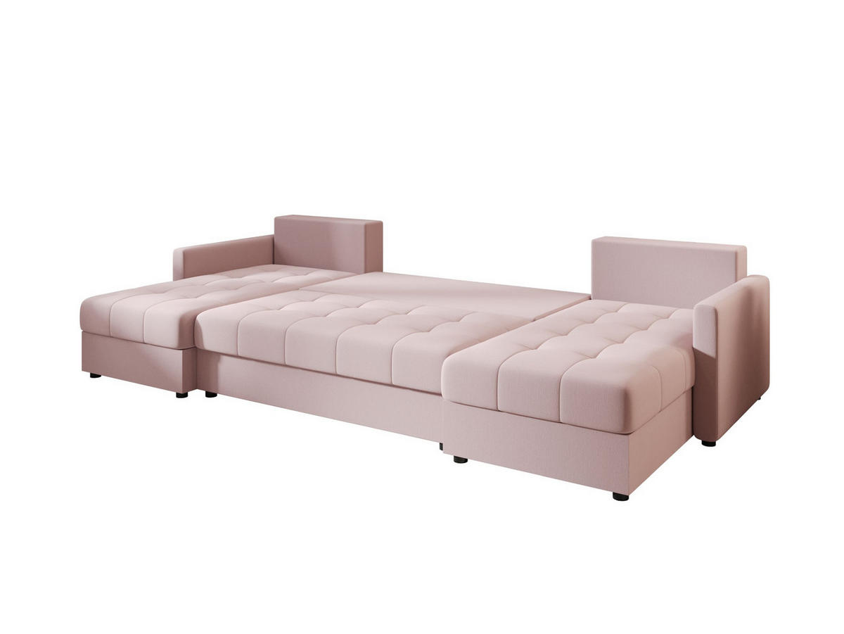 ECKSOFA MOS U BIS Cosmic 14 mit Schlaffunktion - Rosa, Textil (285/85/140cm) - Bedante