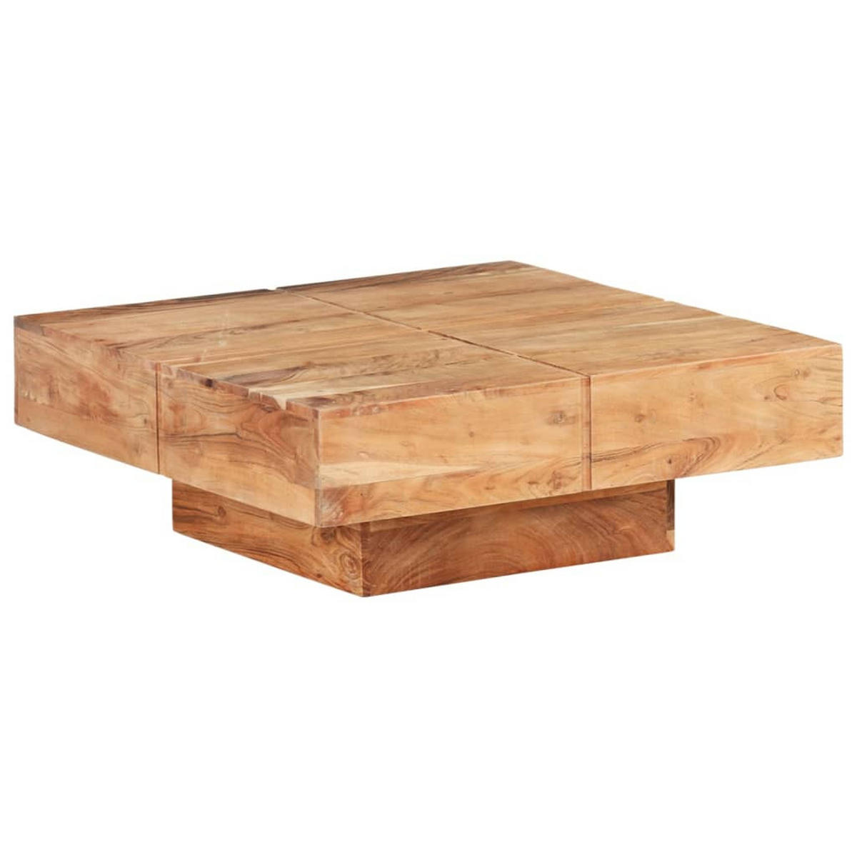 COUCHTISCH, 80/80/28 cm, aus Massivholz Akazie - Braun, Holz (80/80/28cm) - vidaXL
