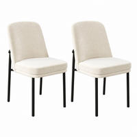 ESSZIMMERSTUHL 2er-Set mit Samtbezug Beige Schwarz - Beige, Metall (53/82/42.5cm) - Meubliv