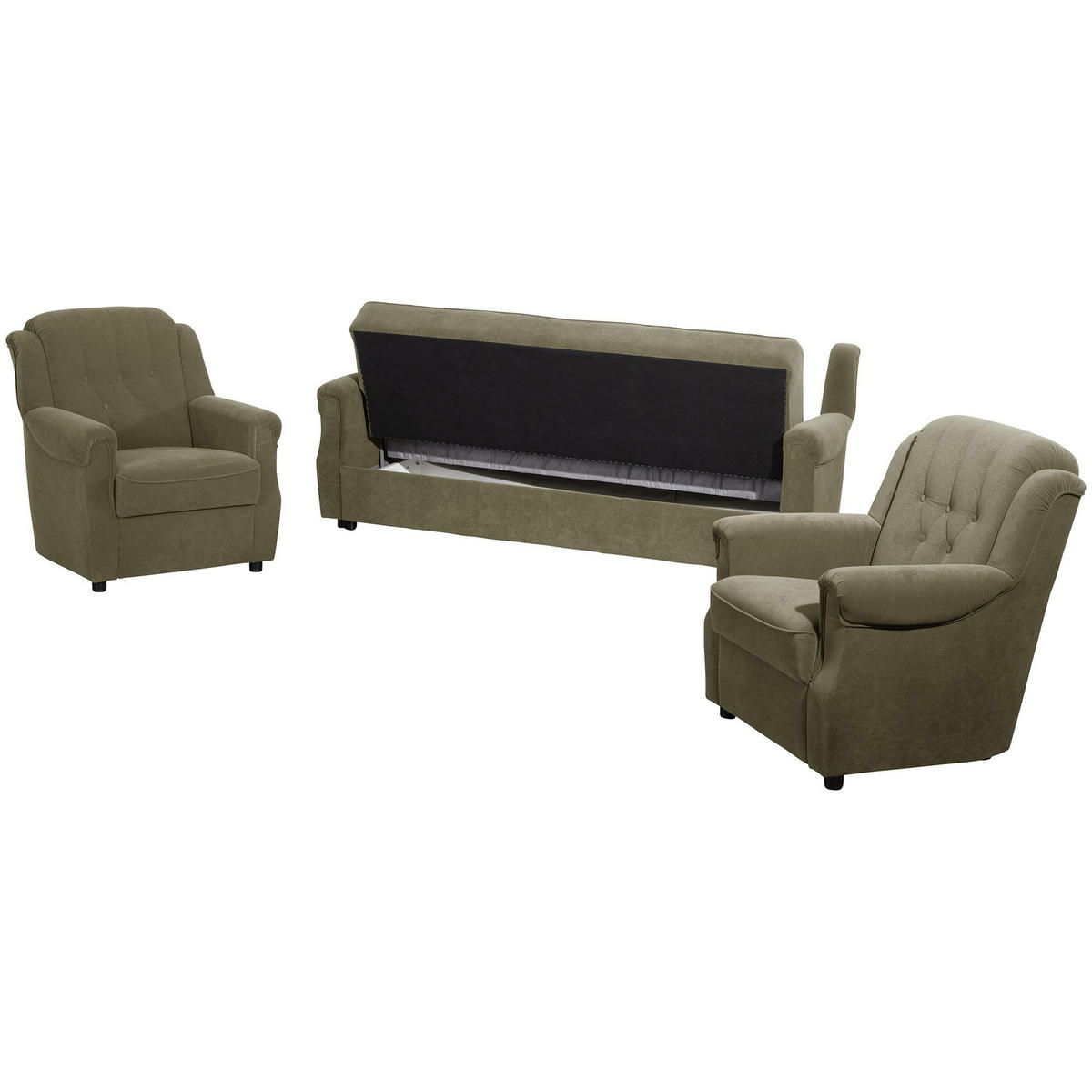 POLSTERSESSEL Kaylyn Flockstoff grün - Grün, Kunststoff (81/89/83cm) - 58aufmkessel