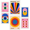 POSTER Set Mit 6 Geometrische Bauhaus Formen & Augen A3 & A4 Weißer Rahmen - Weiß, Papier (29/3cm) - Nacnic