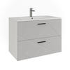 WASCHBECKENUNTERSCHRANK Irma Weiß/Weiß Hochglanz 80 x 57 cm mit 2 Schubladen - Weiß Hochglanz, Holzwerkstoff (80/57/44.6cm) - Vicco