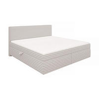 BOXBETT Roma 200/200 cm Hellgrau Plüschcord - Hellgrau/Schwarz, Holz/Kunststoff (200/200cm) - S-Style Möbel