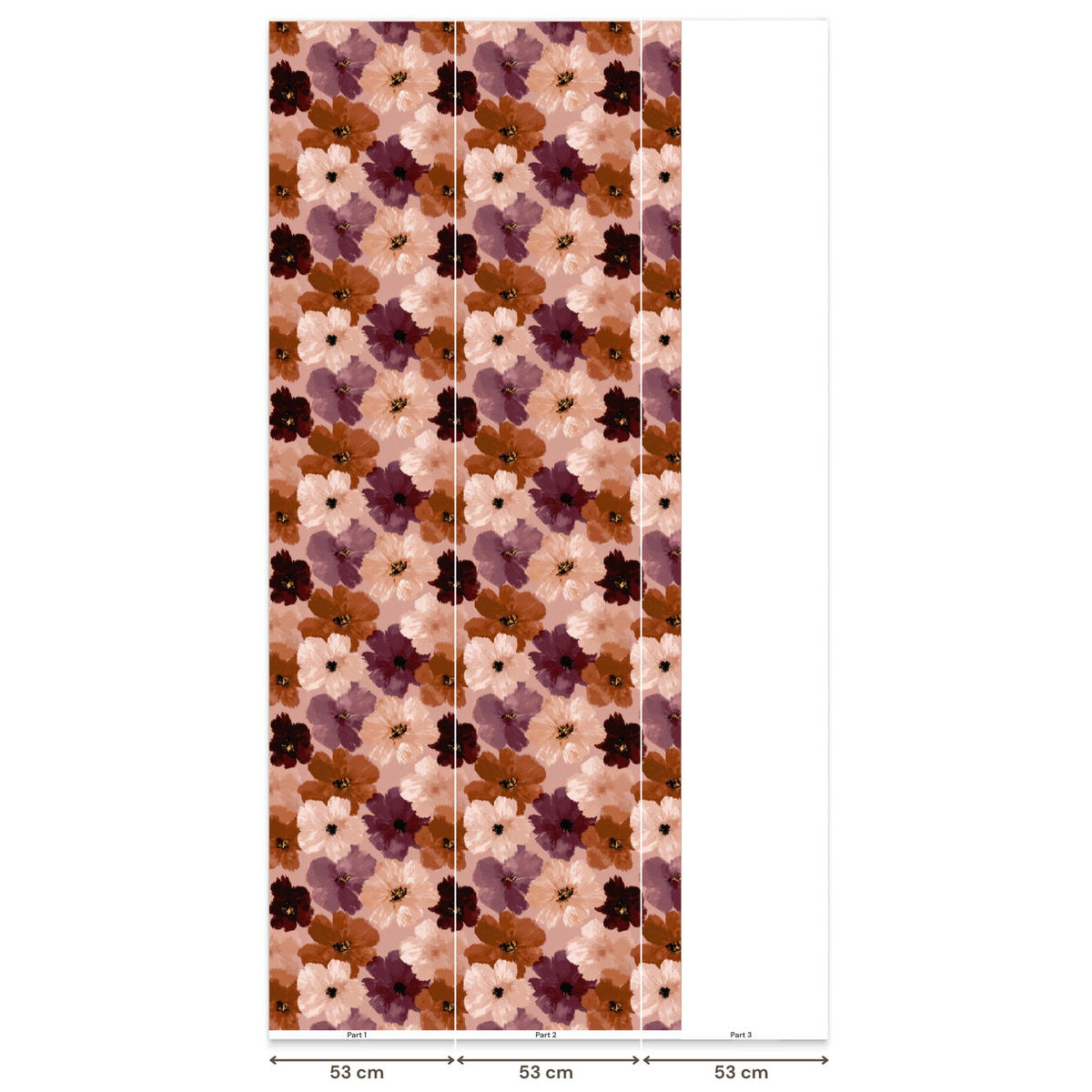 TAPETE - Blumen - Abstrakt - Erdtöne - 120x280 cm - Multicolor, Papier (120/280cm) - OnlyWow