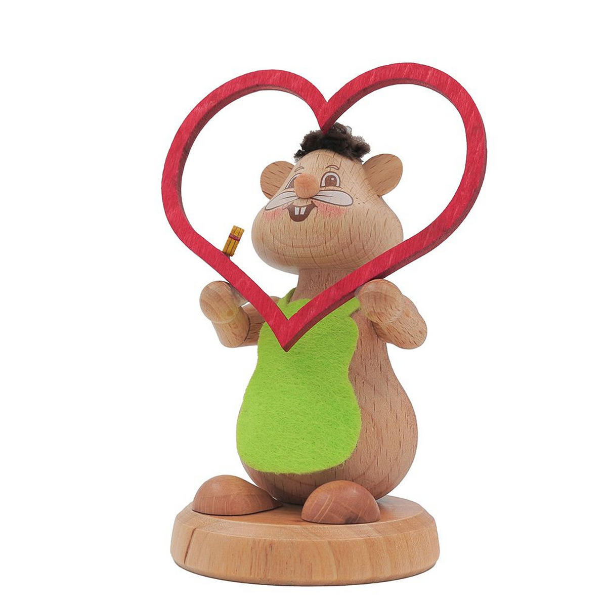 HOLZFIGUR Hamster Romantiker 11 cm - Multicolor, Metall (6/11/0.1cm)
