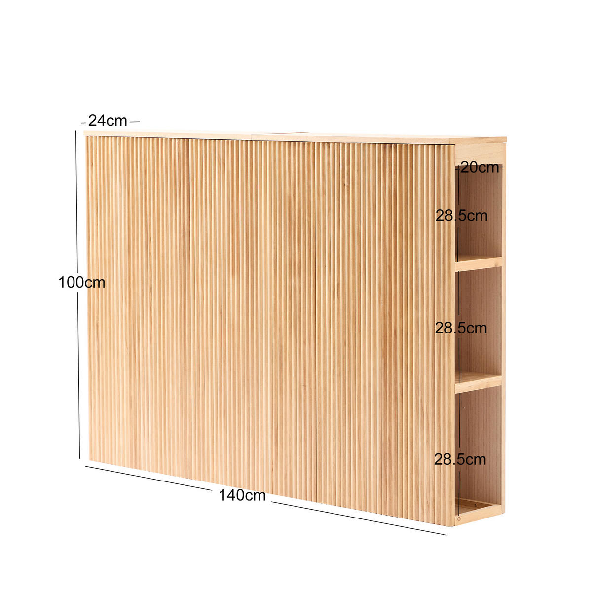 BETTKOPFTEIL Rechteckig 140 cm Holz - Braun, Holz (140/100/24cm) - Nordlys