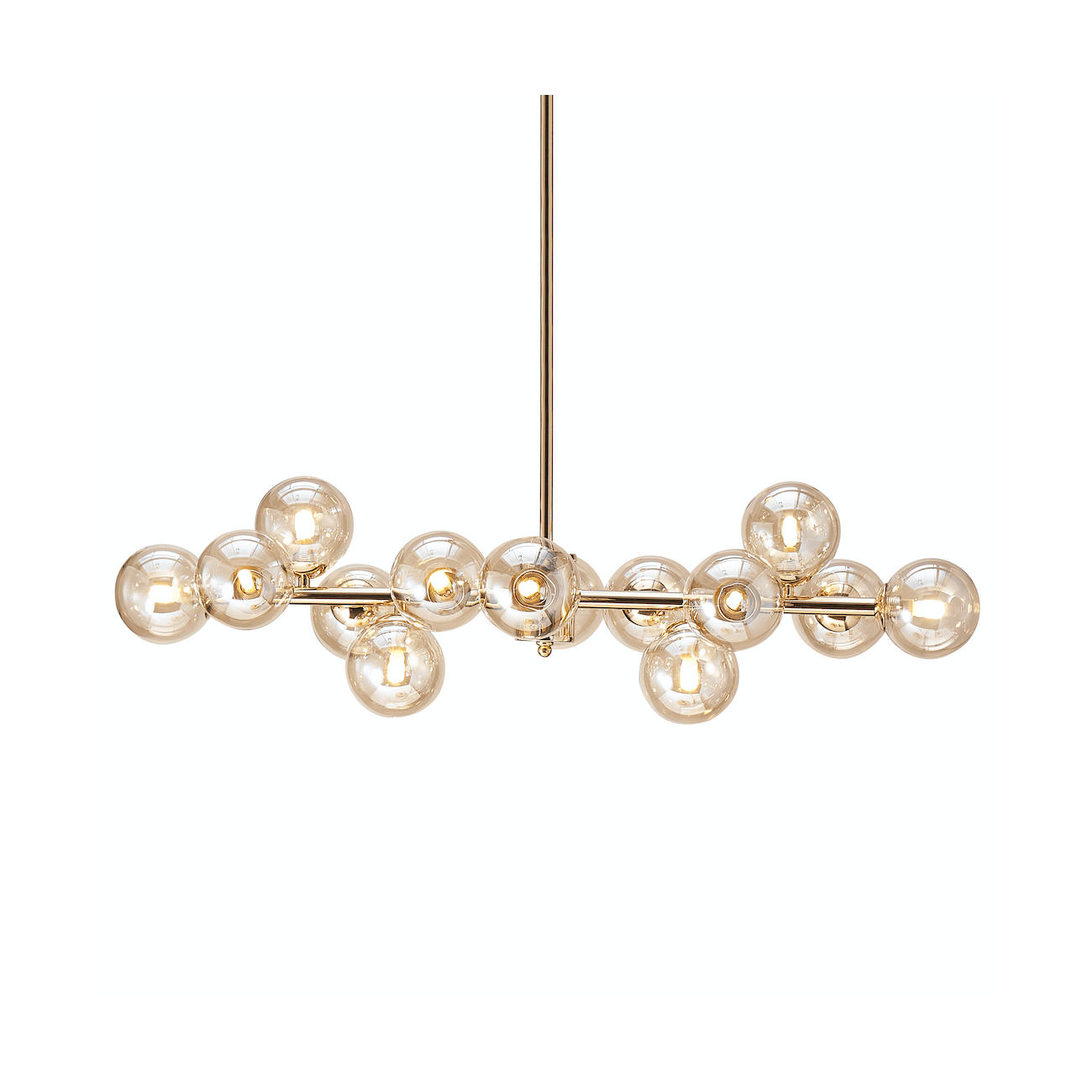 HÄNGELEUCHTE Osanna, Roségold und bernsteinfarben, 86cm - Roségold, Glas (86/42/54cm) - KOSILUM
