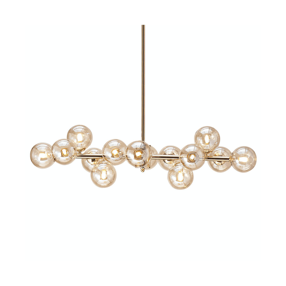 HÄNGELEUCHTE Osanna, Roségold und bernsteinfarben, 86cm - Roségold, Glas (86/42/54cm) - KOSILUM