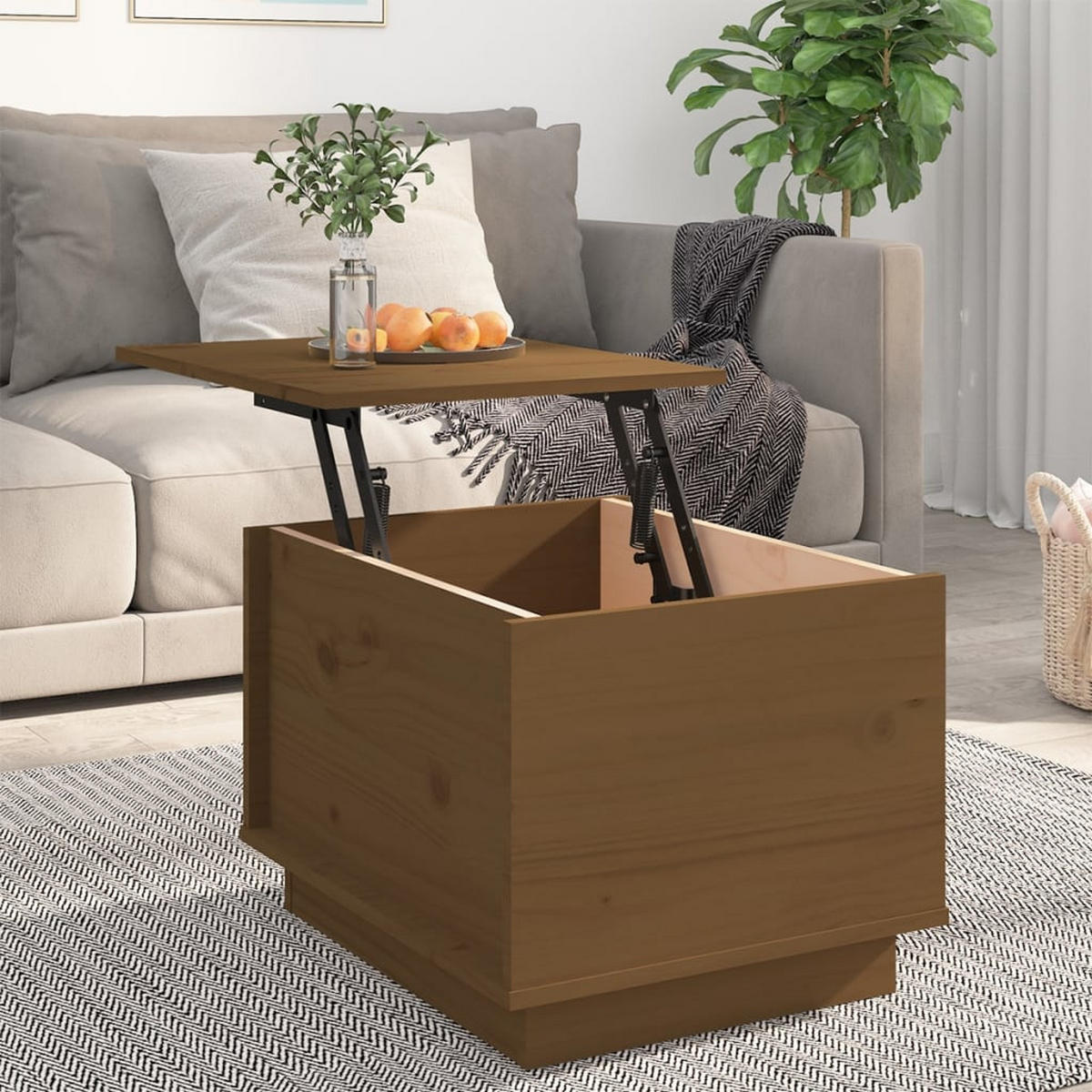 COUCHTISCH Honigbraun 40x50x35 cm Massivholz Kiefer - Braun, Holz (40/50/35cm) - furnicato