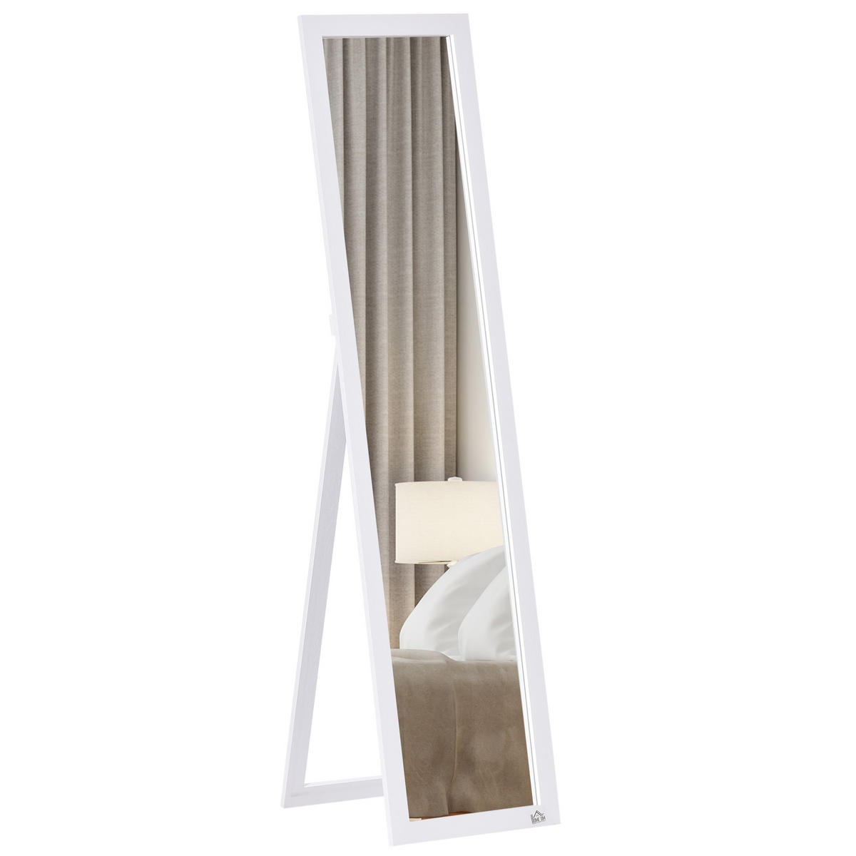 STANDSPIEGEL DE-09983 freistehend/Wandmontage mit MDF-Rahmen Weiß - Weiß, Holzwerkstoff (37/154/1cm) - ComfortXL