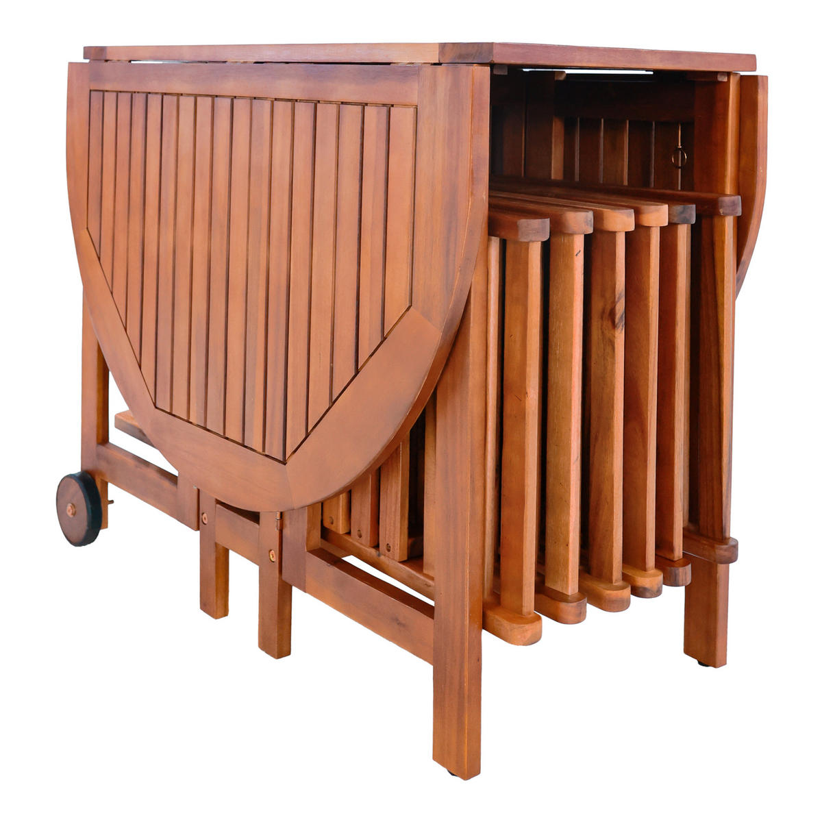GARTENMÖBEL-SET 7 TLG. Acerenza - Akaziefarben, Holz - [en.casa]