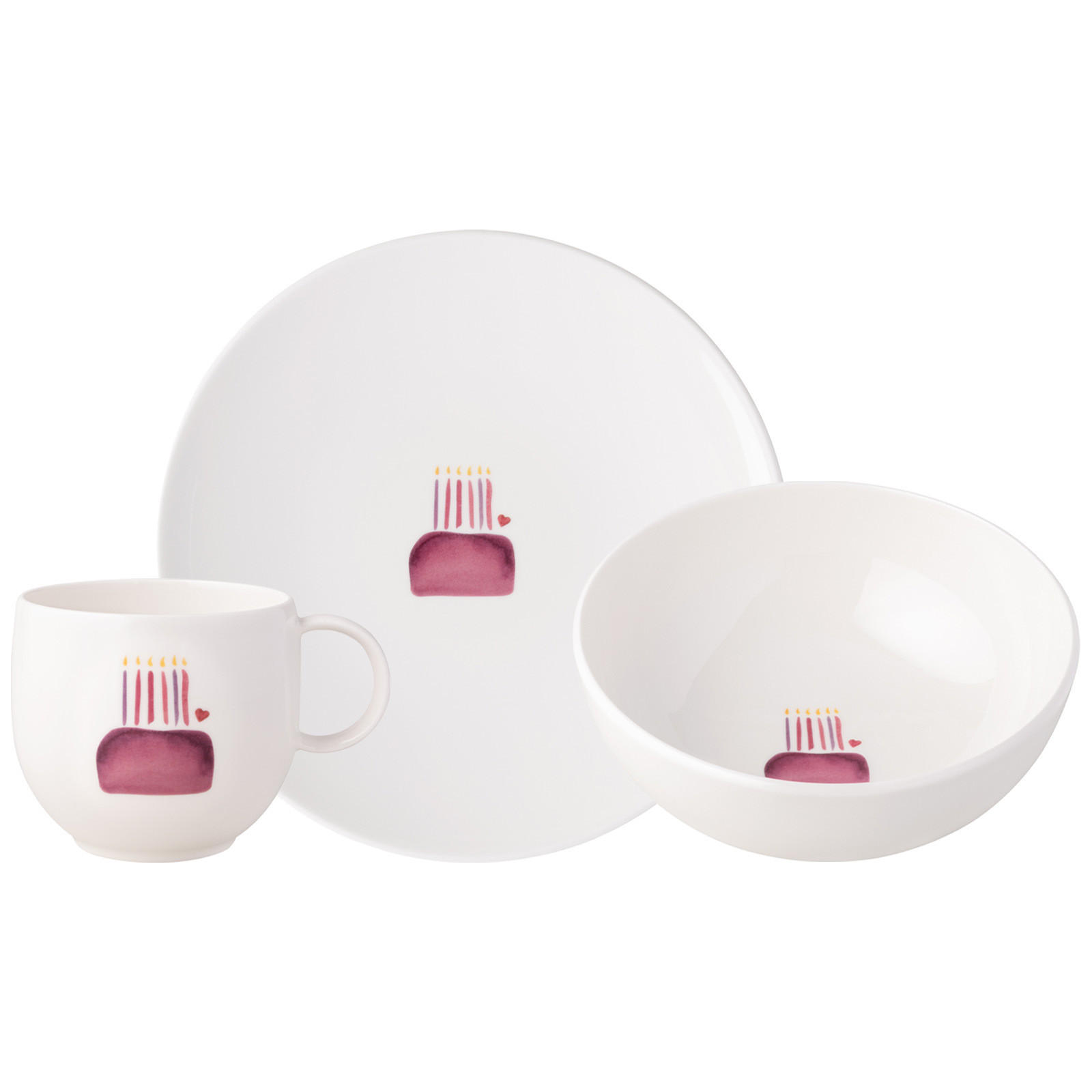 FRÜHSTÜCKSSET HAPPY BIRTHDAY With Love bunt 3er Set - Multicolor, Keramik (1/1/1cm) - Villeroy & Boch
