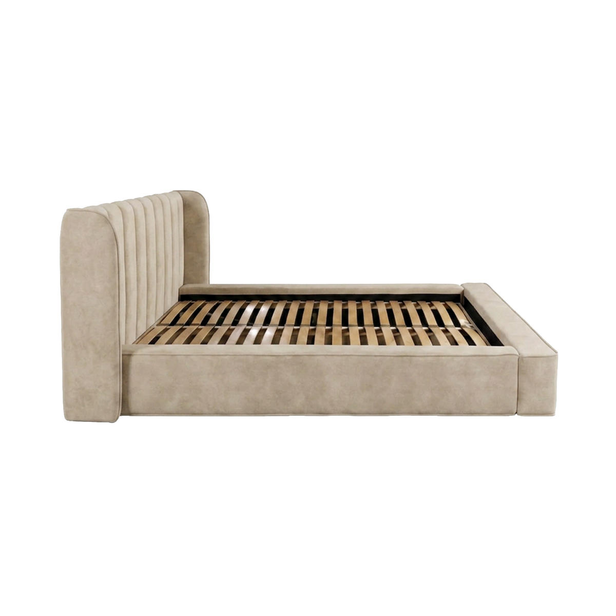 POLSTERBETT GONDO 160x200 cm, Creme - Creme, Textil (200/160cm) - Fedve