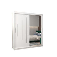 SCHWEBETÜRENSCHRANK 200/180/62 2-türig - Silberfarben/Weiß, Holz/Kunststoff (180/200/62cm) - Abiks Möbel