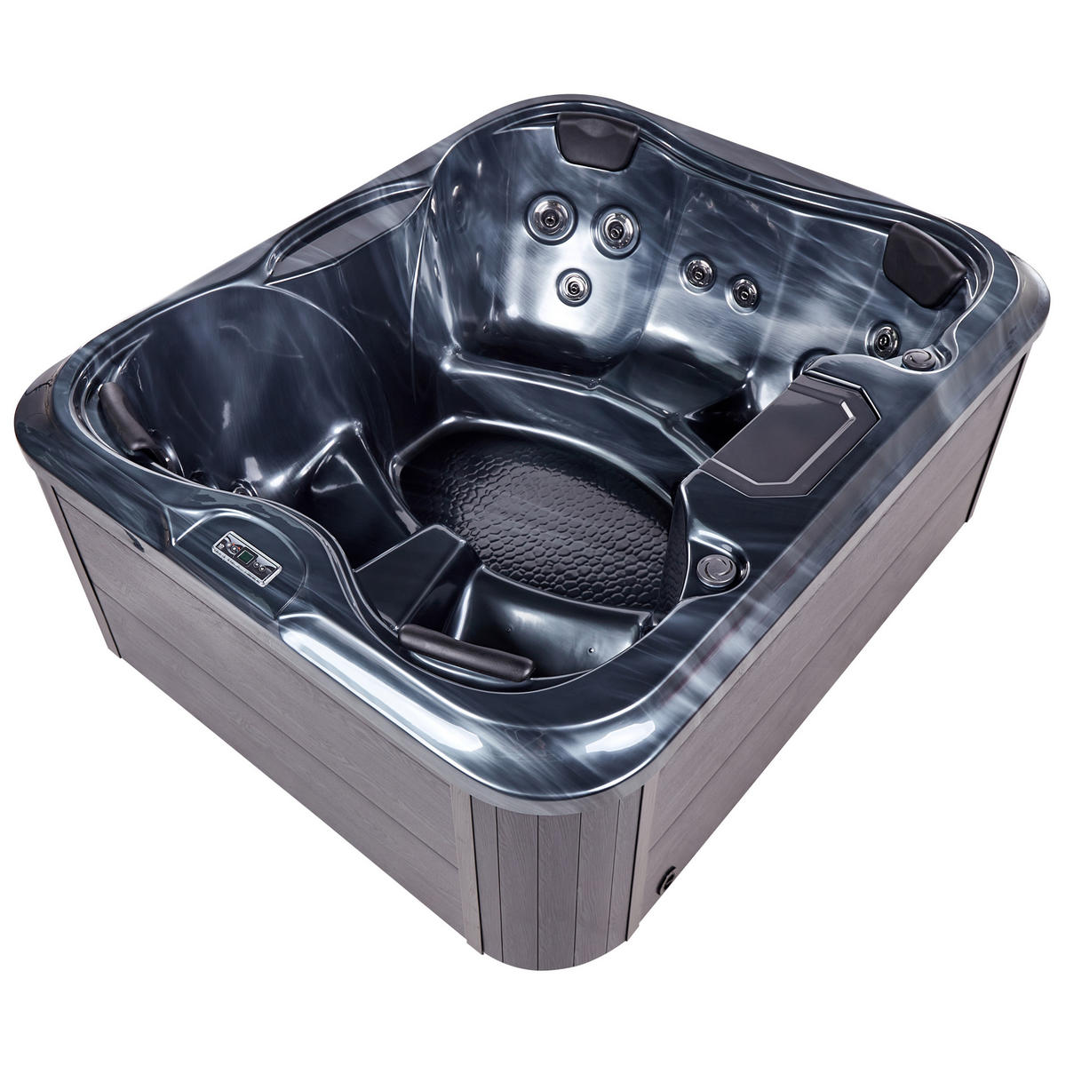 WHIRLPOOL Grau ArceIia - Grau, Kunststoff (215/80/180cm) - Beliani