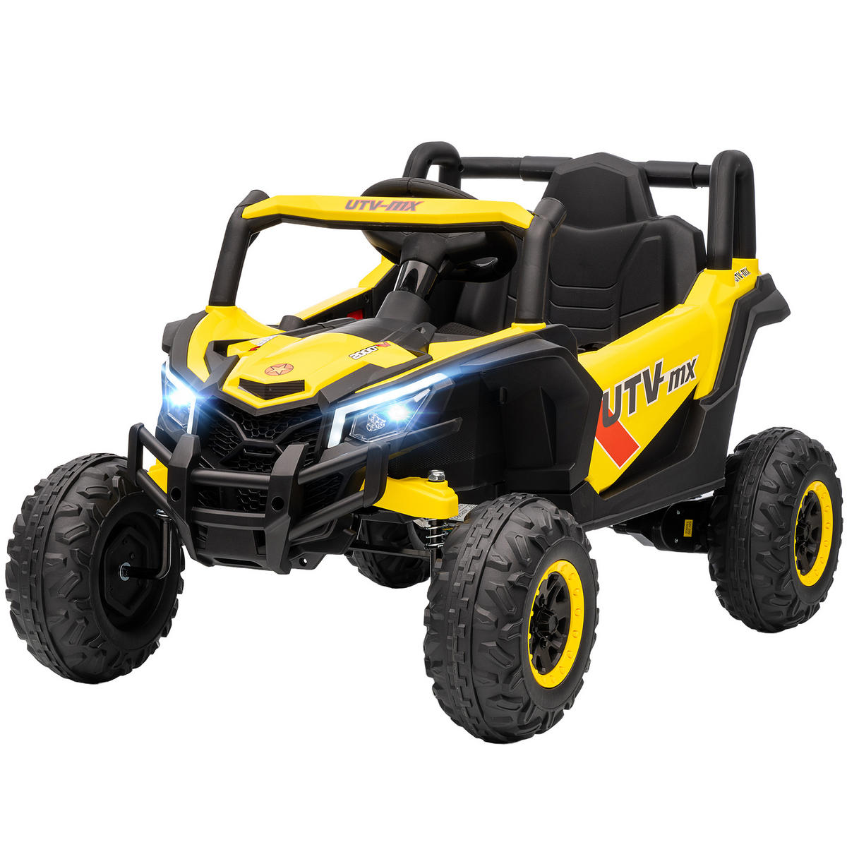 ELEKTRO-KINDERAUTO DE-13085 2 Motoren Gelb - Gelb, Kunststoff (96/61/56cm) - ComfortXL