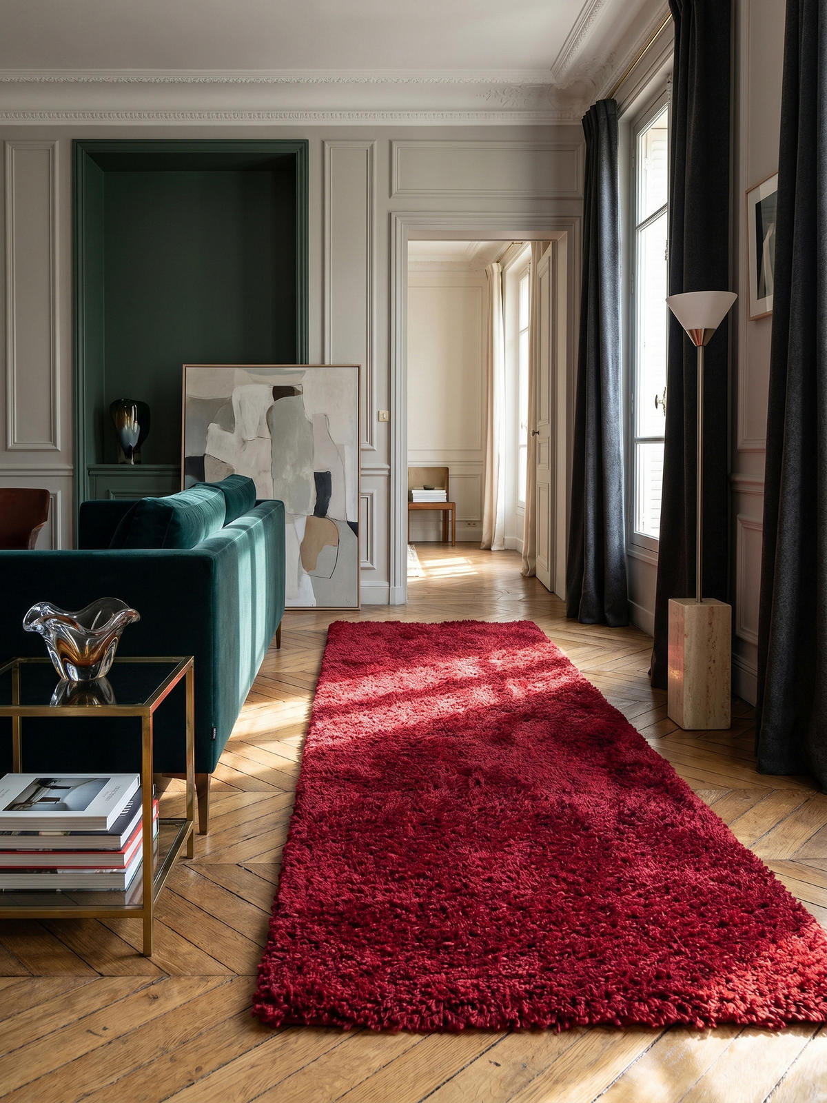 HOCHFLORTEPPICH RHEIN, einfarbig, aus Polypropylen, Rot, 80 x 150 cm - Rot, Textil (80/150cm) - KADIMA DESIGN