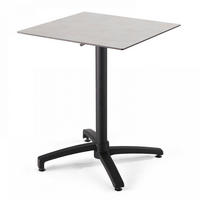 TERRASSENTISCH, Hellgrau - Grau, Holzwerkstoff (70/70/72cm) - Oviala