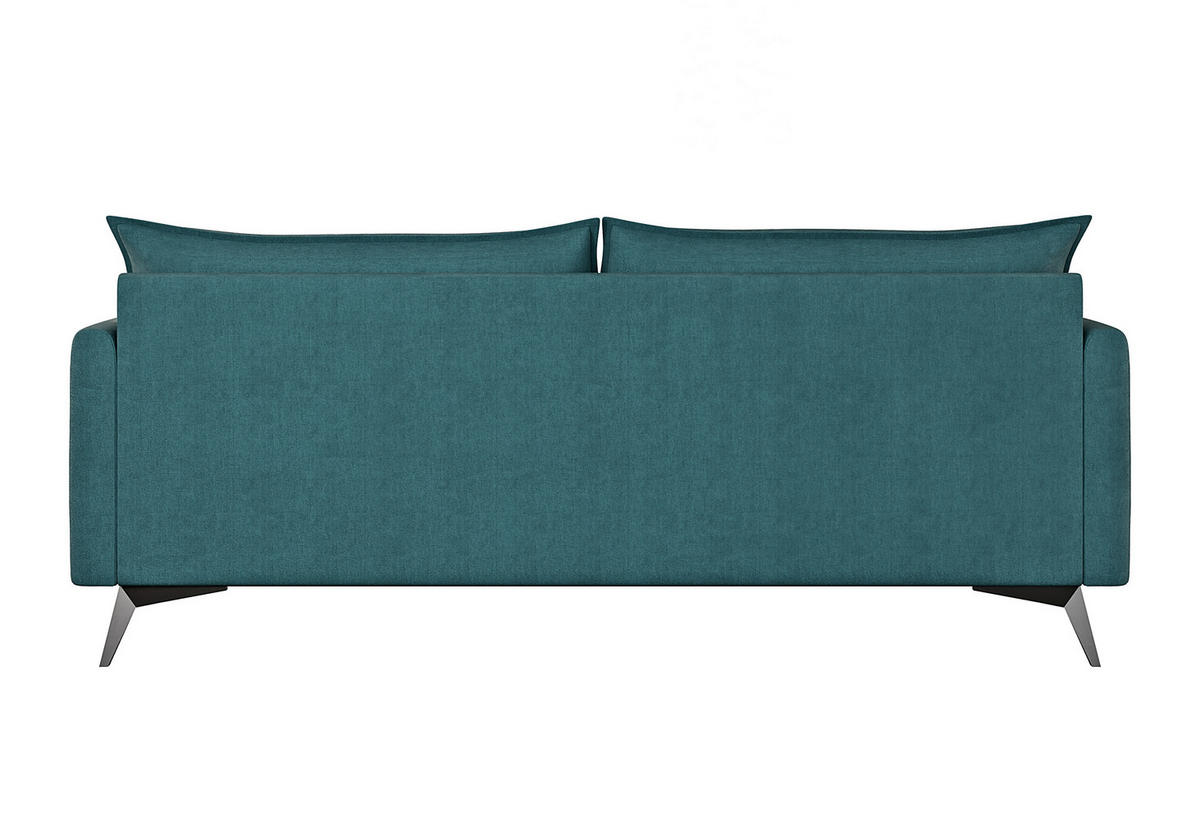 3-SITZER-SOFA Pulse Türkis Luxusmicrofaser - Türkis/Schwarz, Holz/Textil (199/86/91cm) - S-Style Möbel