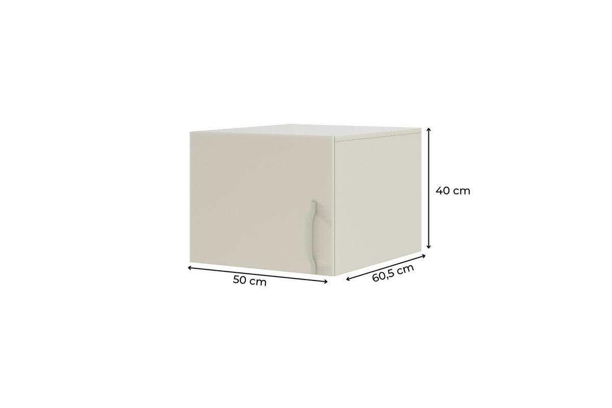 AUFSATZSCHRANK BRISSO BRN5 50/40/60,5 cm in Kaschmir mit Metallgriffen - Kaschmir, Holzwerkstoff/Metall (50/40/61cm) - Deine Möbel 24
