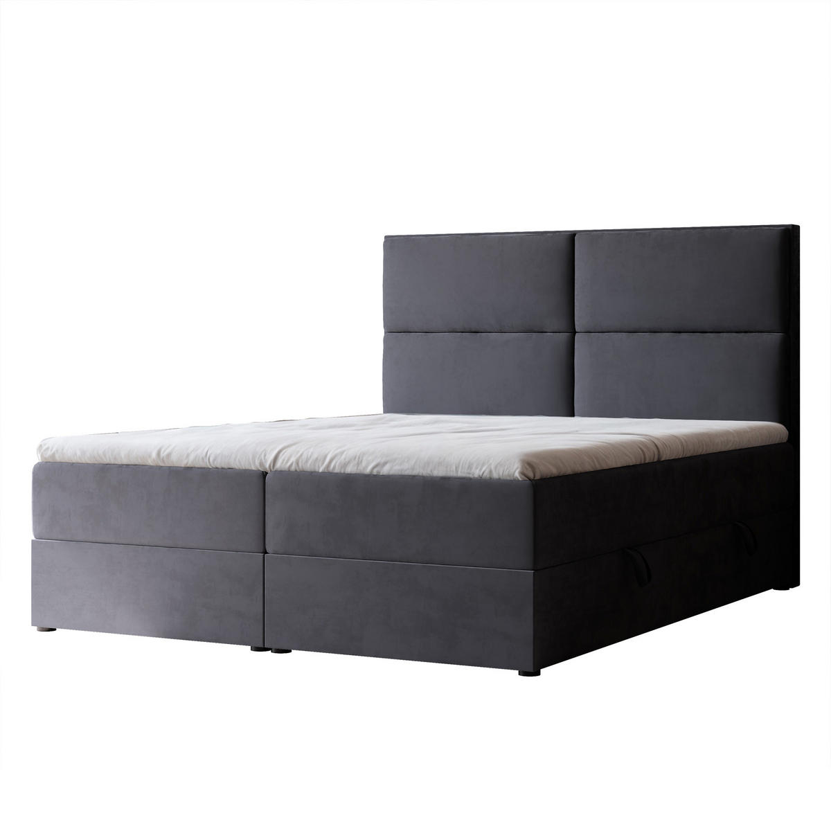 BOXBETT 120x200 cm mit Topper - Anthrazit, Holzwerkstoff/Textil (120/200cm) - Idohome
