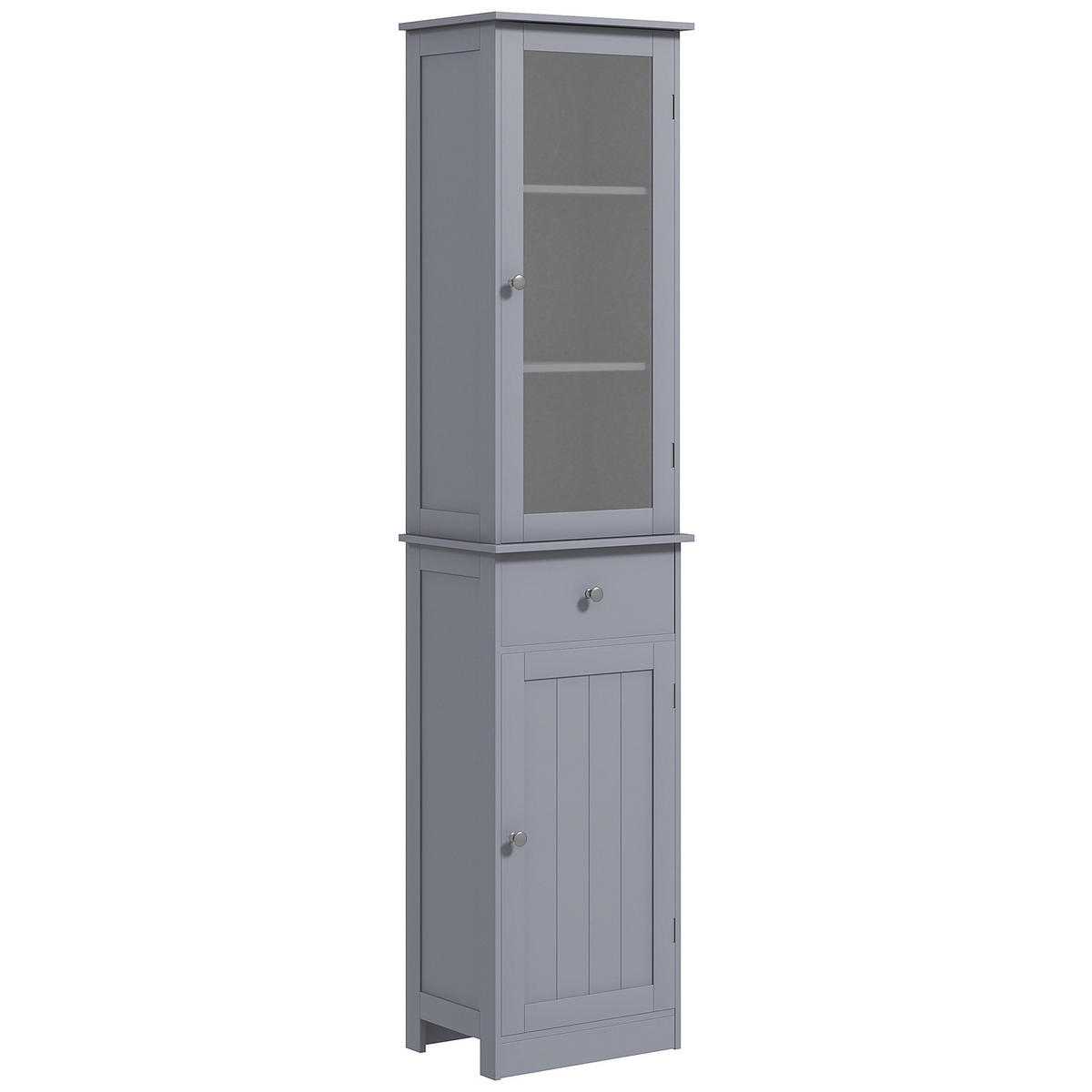 HOCHSCHRANK DE-12531 mit Acrylglastür und Schublade Grau - Grau, Holzwerkstoff (27/171.5/40cm) - ComfortXL