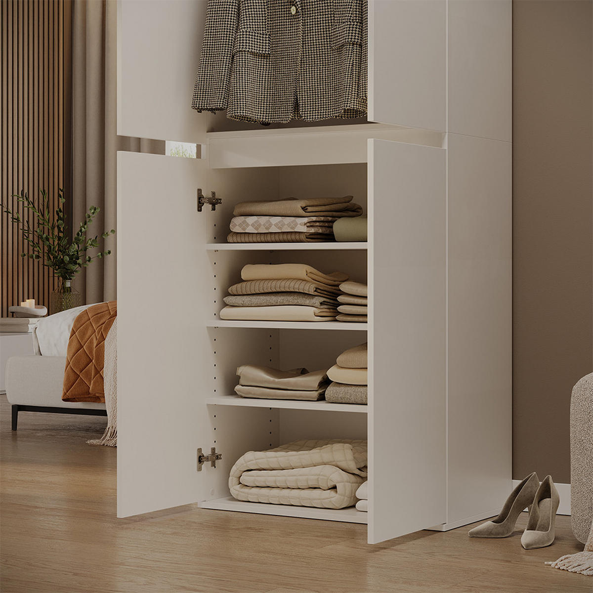 EINLEGEBODEN Claus Weiß 2er Set - Weiß, Holzwerkstoff (70.7/1.6/36.3cm) - Vicco