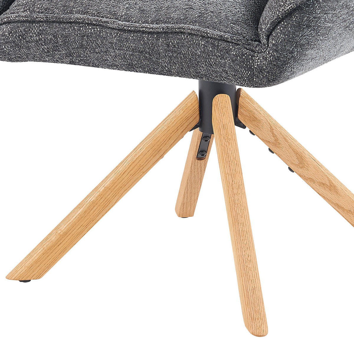 DREHSTUHL Mika-Leon - Honigeiche/Grau, Eichenholz/Holz (60/88/68cm) - DUBI Möbel