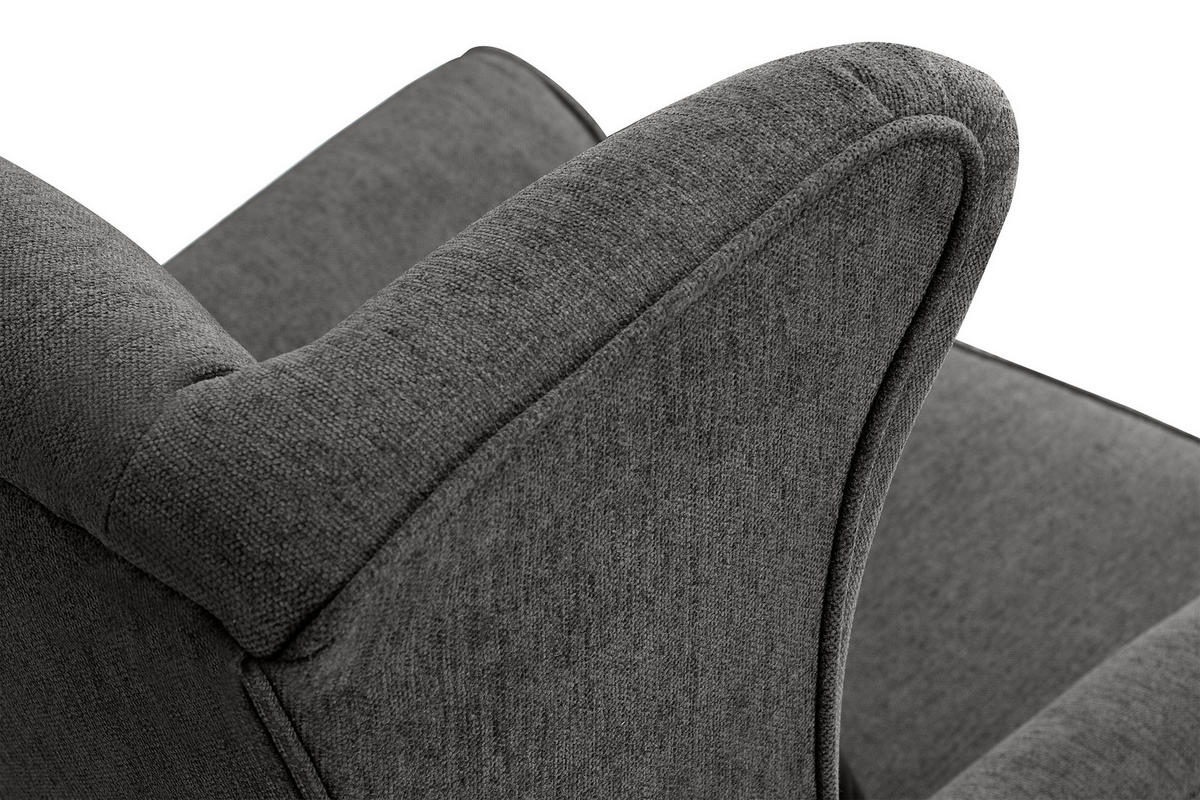 OHRENSESSEL STRALIS inklusive dekorativem Kissen, grau - Dunkelgrau, Textil (82/108/80cm) - KONSIMO®