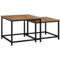 COUCHTISCH 60/60/45 cm Natur Holzoptik mit Stahlgestell 2er-Set im Industriedesign - Naturfarben, Holzwerkstoff (60/60/45cm) - OKWISH