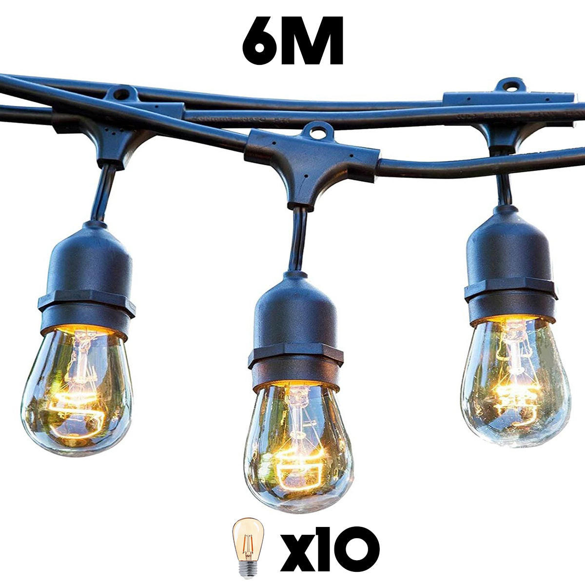 LICHTERKETTE MAFY schwarz - Schwarz, Kunststoff (600cm) - Lumisky