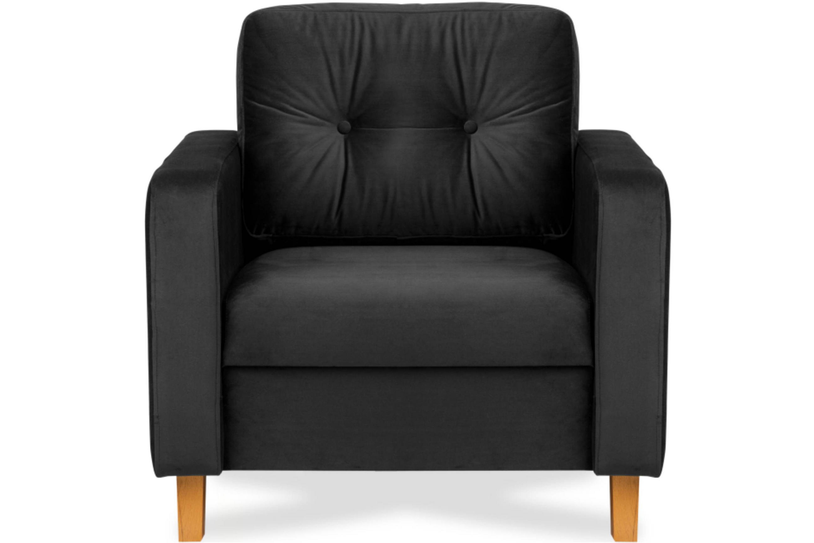 SESSEL ERISO mit Armlehnen und angenehmer Stoff zum Anfassen, Velour-Stoff, graphit - Graphitfarben/Braun, Textil (80/75/75cm) - KONSIMO®