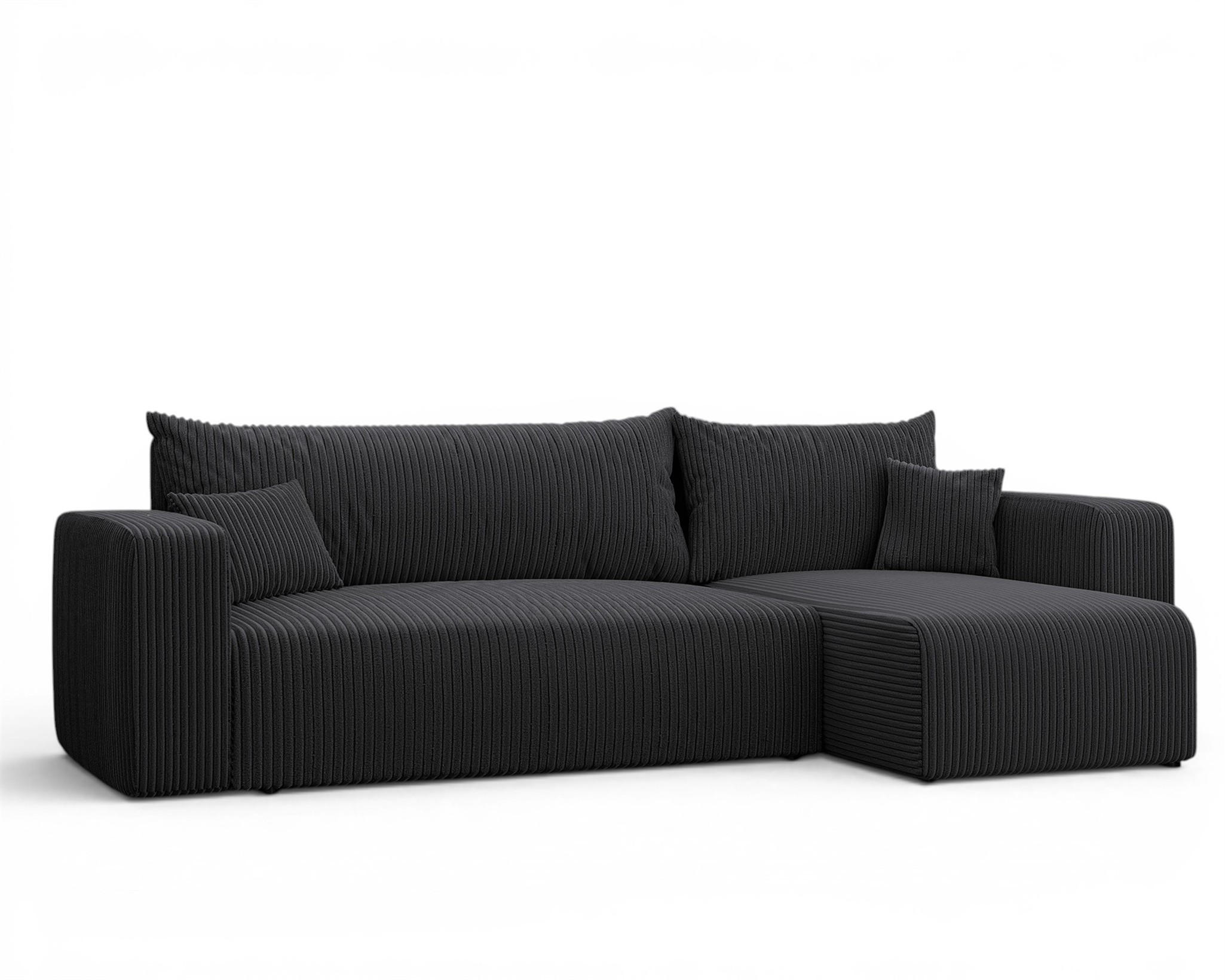 Fun Möbel Ecksofa Dunkelgrau 248x145 cm