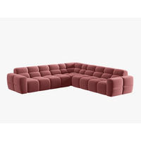 ECKSOFA Lisa aus Samt lachs 5 Sitzplätze - Dunkelrosa, Textil (310/310cm) - Micadoni