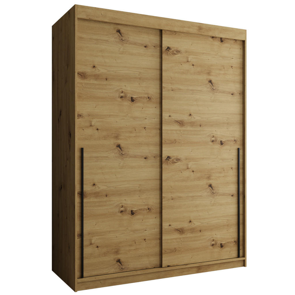 Home Collective ŠATNÍ SKŘÍŇ S POSUVNÝMI DVEŘMI 150 cm šířka, Artisan s černým úchytem