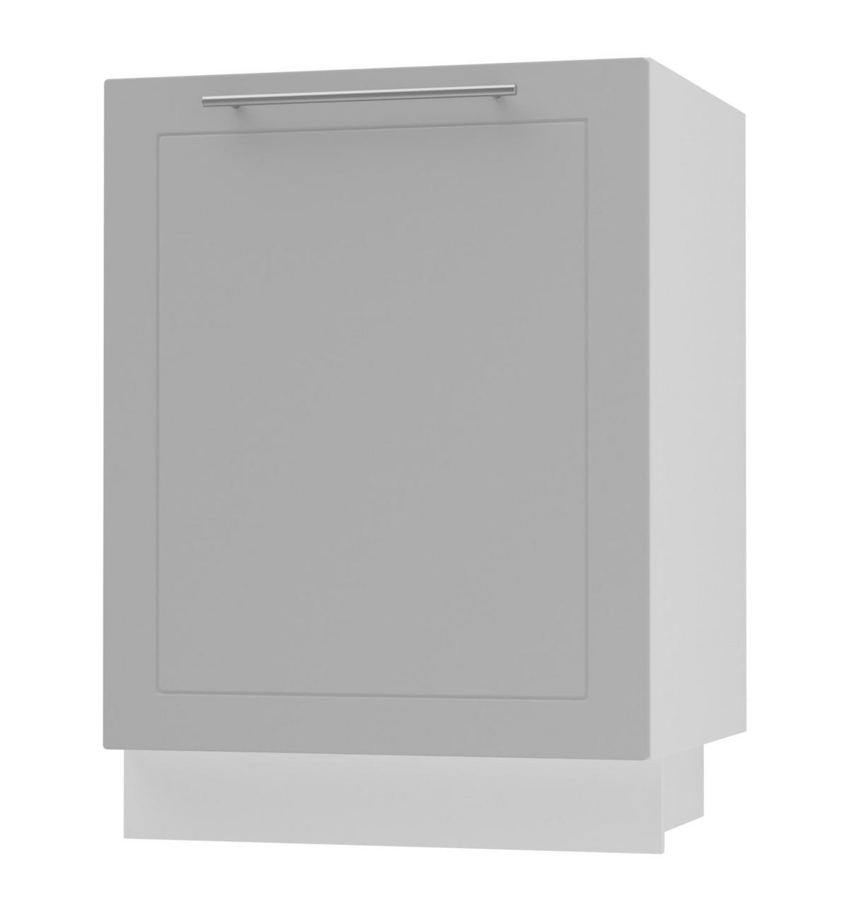 KÜCHENUNTERSCHRANK Kvantum D1D/60 Dust Grey Matt / Weiß Matt 60 / 50 / 82cm - Weiß/Grau, Holz/Holzwerkstoff (60/82/50cm) - Feldmann-Wohnen