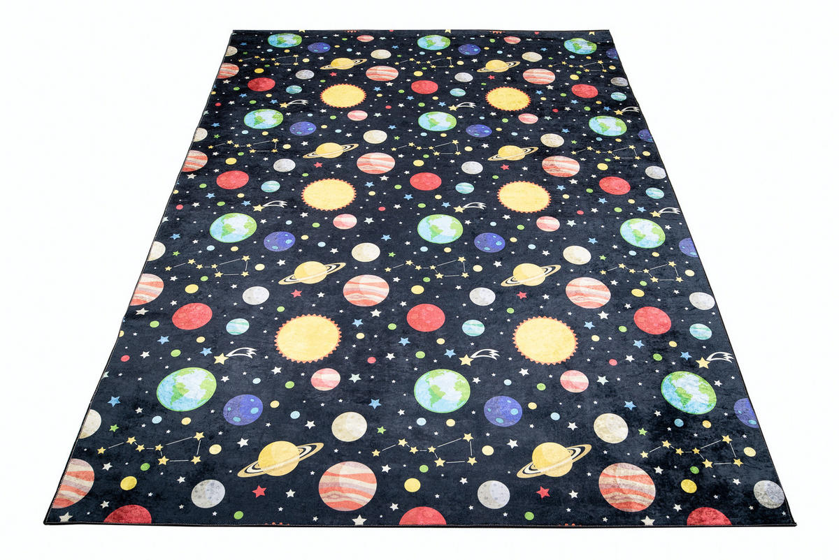 TEPPICH EMMA Schwarz 80/150 cm - Schwarz, Kunststoff (80/150cm) - Tapiso