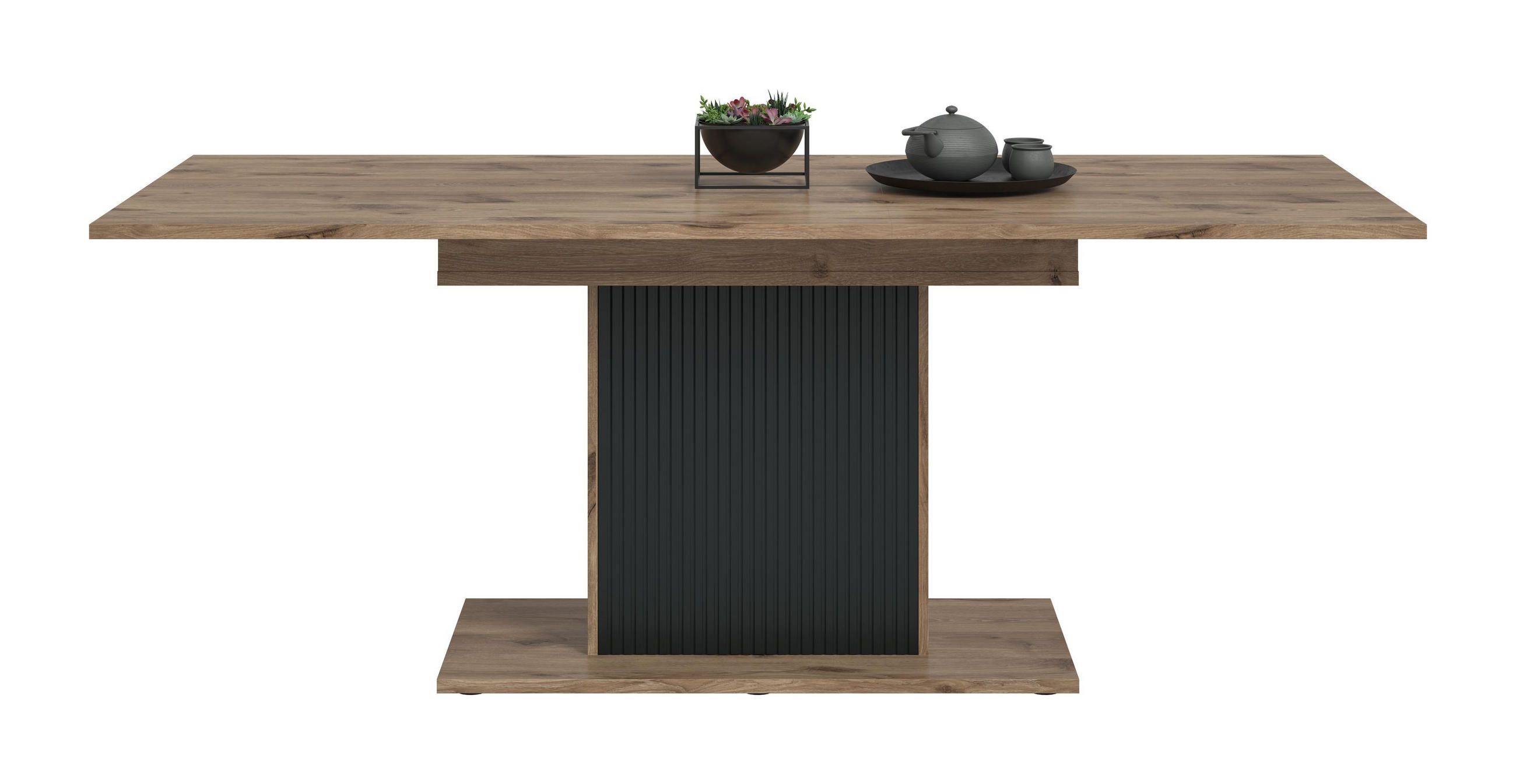 ESSTISCH Onyx (B/H/T: ca. 160/75/90 cm) in Nox Oak Nachbildung/schwarz - Eichefarben, Holzwerkstoff (90/160/75cm)