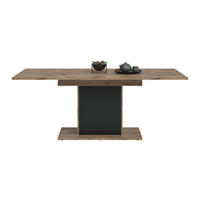 ESSTISCH Onyx (B/H/T: ca. 160/75/90 cm) in Nox Oak Nachbildung/schwarz - Eichefarben, Holzwerkstoff (90/160/75cm)