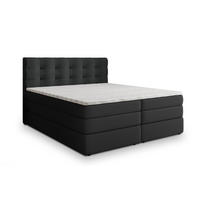 BOXSPRINGBETT AREZI 180x200 cm mit Matratze und Topper - Schwarz - Schwarz, Holz (180/200cm) - MASSENO