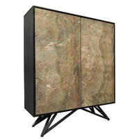 HIGHBOARD MOUNTAIN SOUL Akazie Grau|Grün 120cm - Schwarz/Grau, Holz/Stein (100/120/38cm) - riess-ambiente