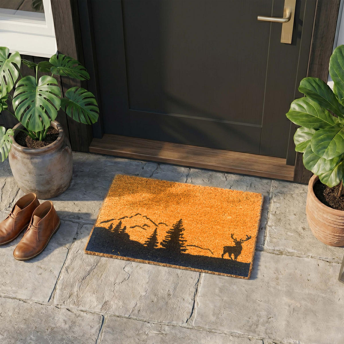 ROHOŽ - svetlohnedá, textil/plast (60/40cm) - Relaxdays