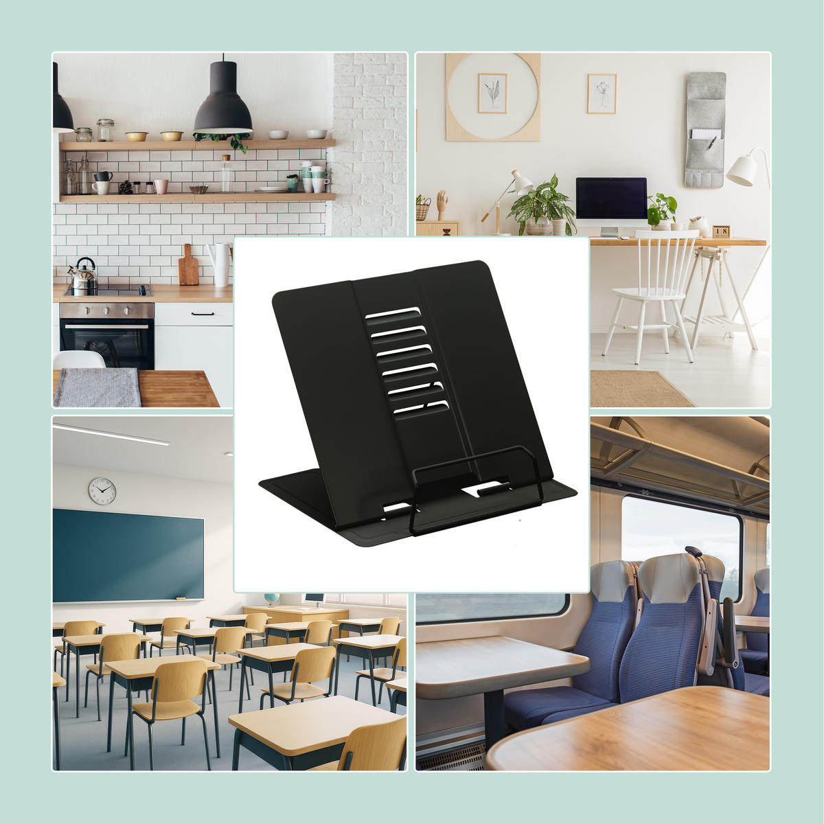 2xBUCHSTÄNDER - Schwarz, Metall (21/18/16.5cm) - Relaxdays