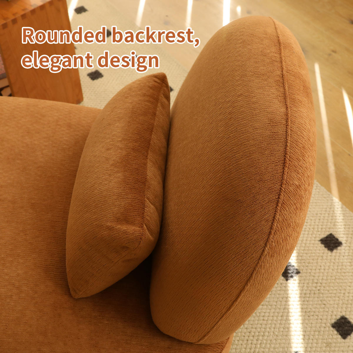 SESSEL Samt Karamell Ohne Armlehnen Massivholzbeine - Cognac, Textil (86.9/69.9/72.1cm) - Urban Meuble