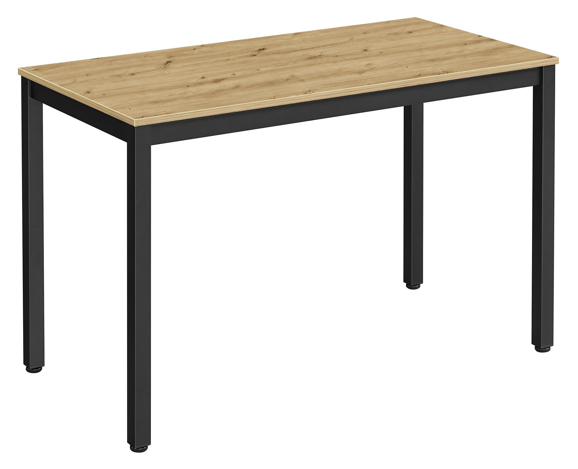 ESSTISCH Artisan 120x60 cm TESSA Verstellbare Füße - Schwarz, Metall (60/120/68cm)